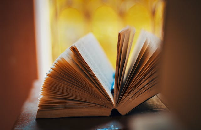 buku coklat terbuka